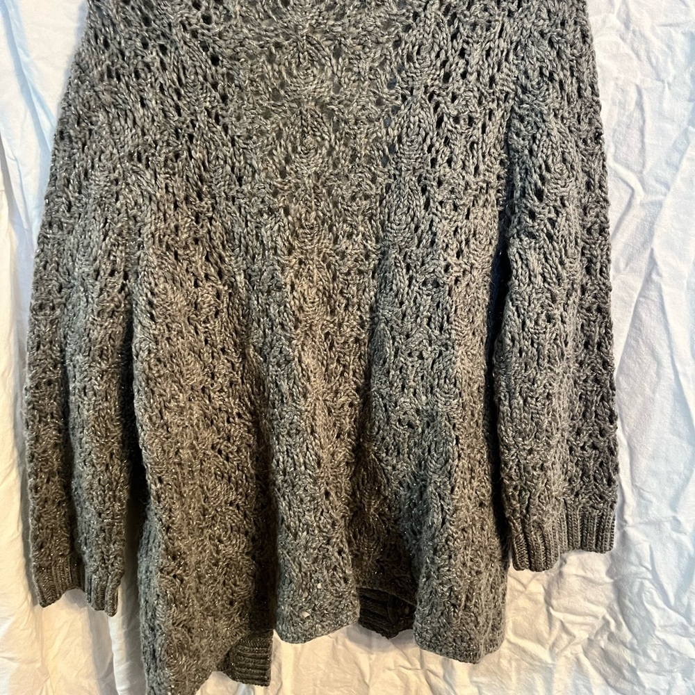 Jones new york collection grey and silver knit cardigan size medium - Picture 5 of 6